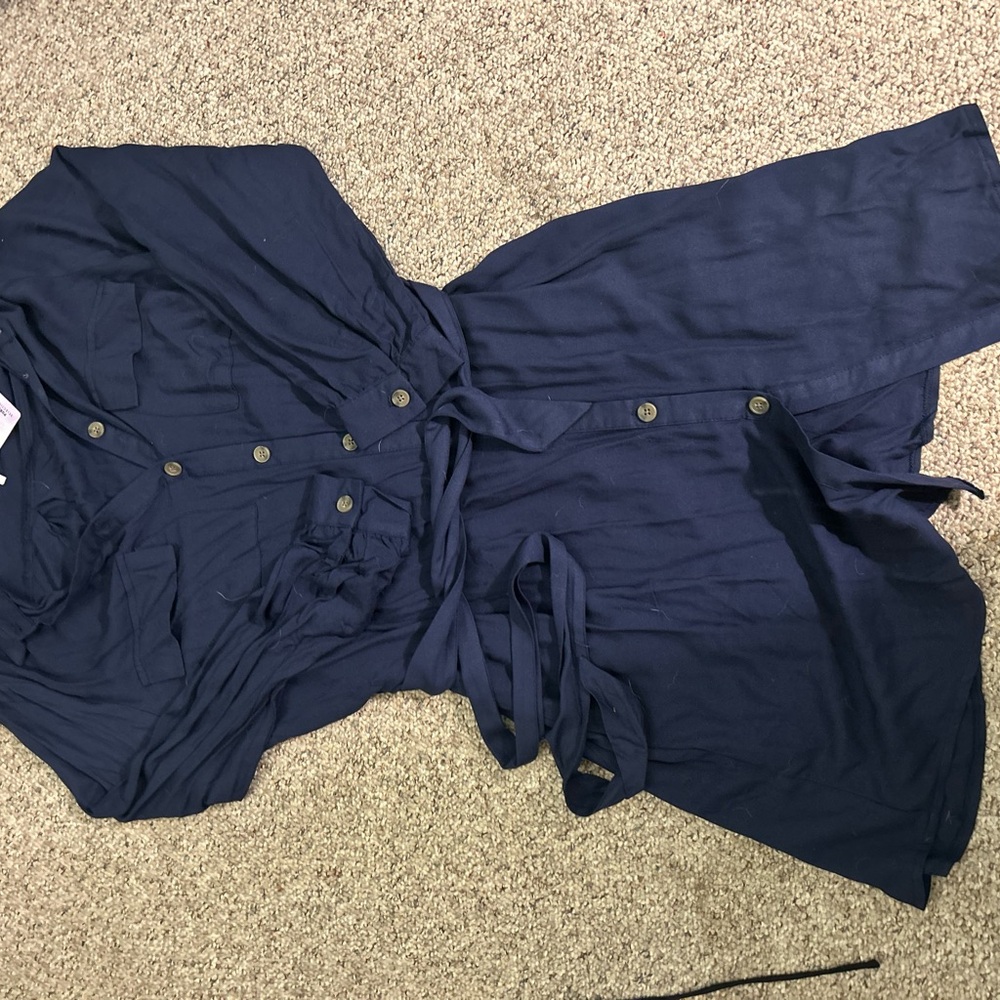 VENUS Navy Long Sleeve Dress